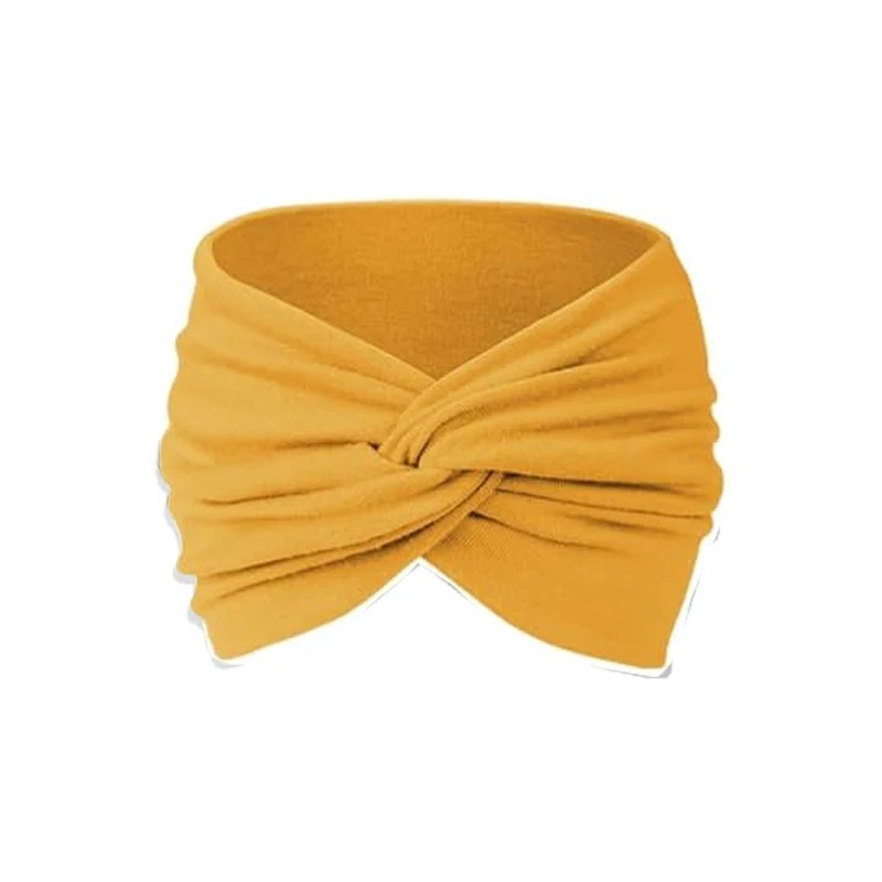 2pc Elastic Wide Headband Cotton Yoga Running Sports Hair Band Turban Headwrap