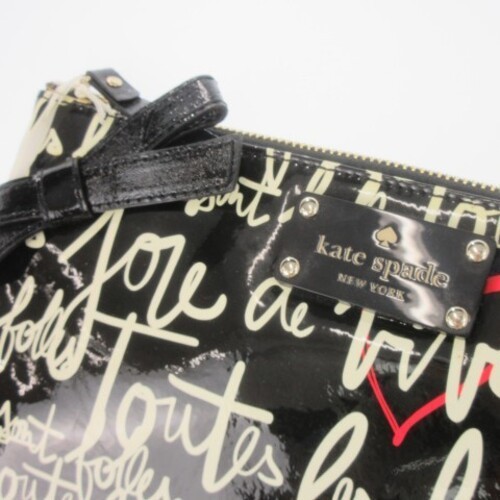 Unused Kate Spade Garance Doré capsule collection clutch bag, black enamel