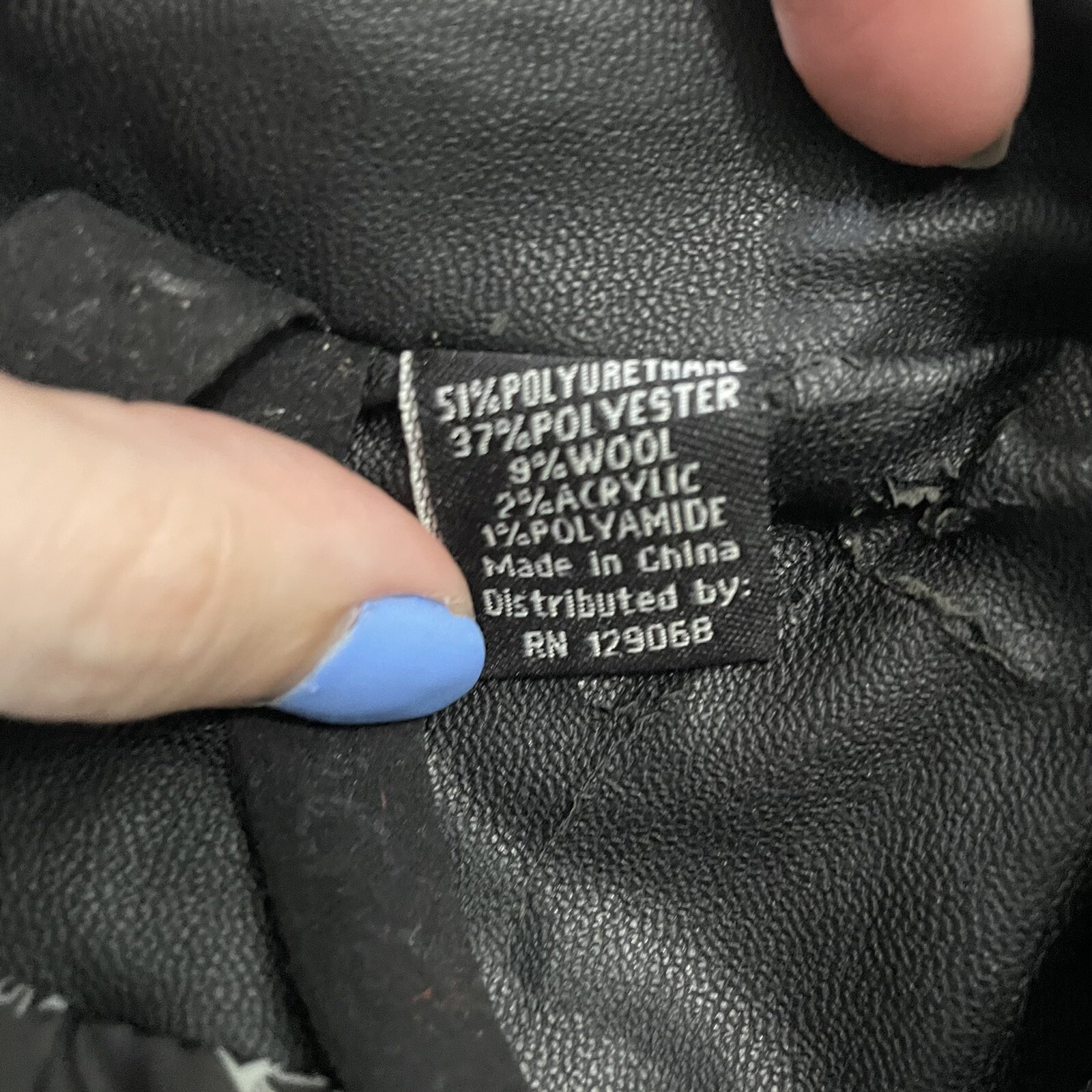 Desigual Wool Blend and Vegan Leather Black and Red Moto Jacket 42