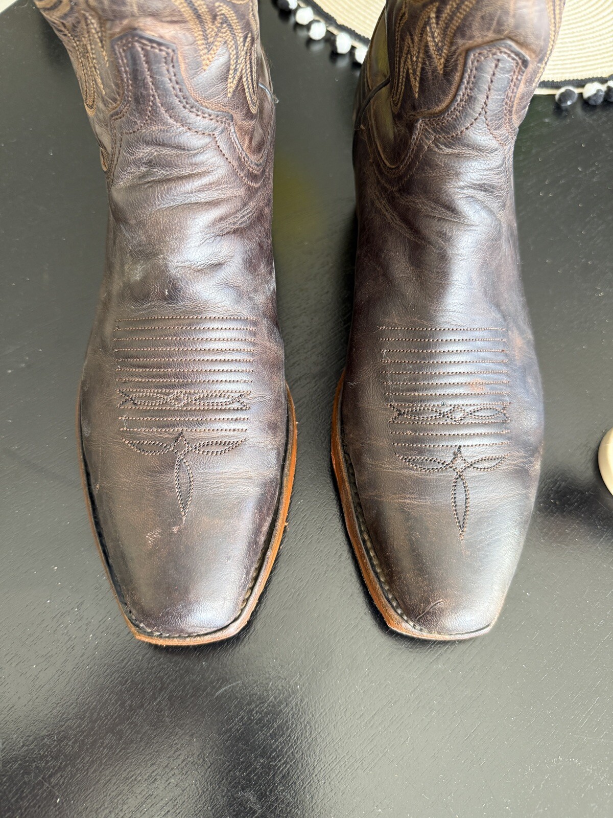 Lucchese Cowboy Boots 9EE Oil Tan Dk Brn ✅r👢1st