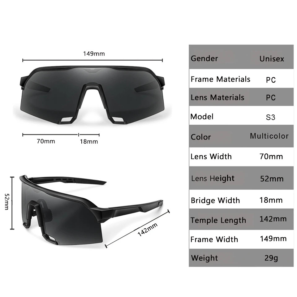 New Style Outdoor Sports Sunglasses Oversize Windproof Goggles for Men and Women