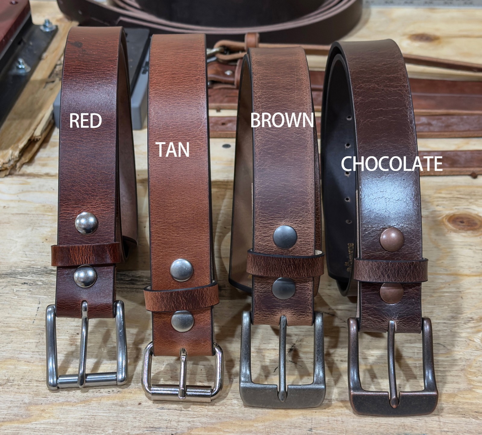 Men’s Full Grain Buffalo Leather Belt – Handmade USA, Casual Work, 1.5″ Wide