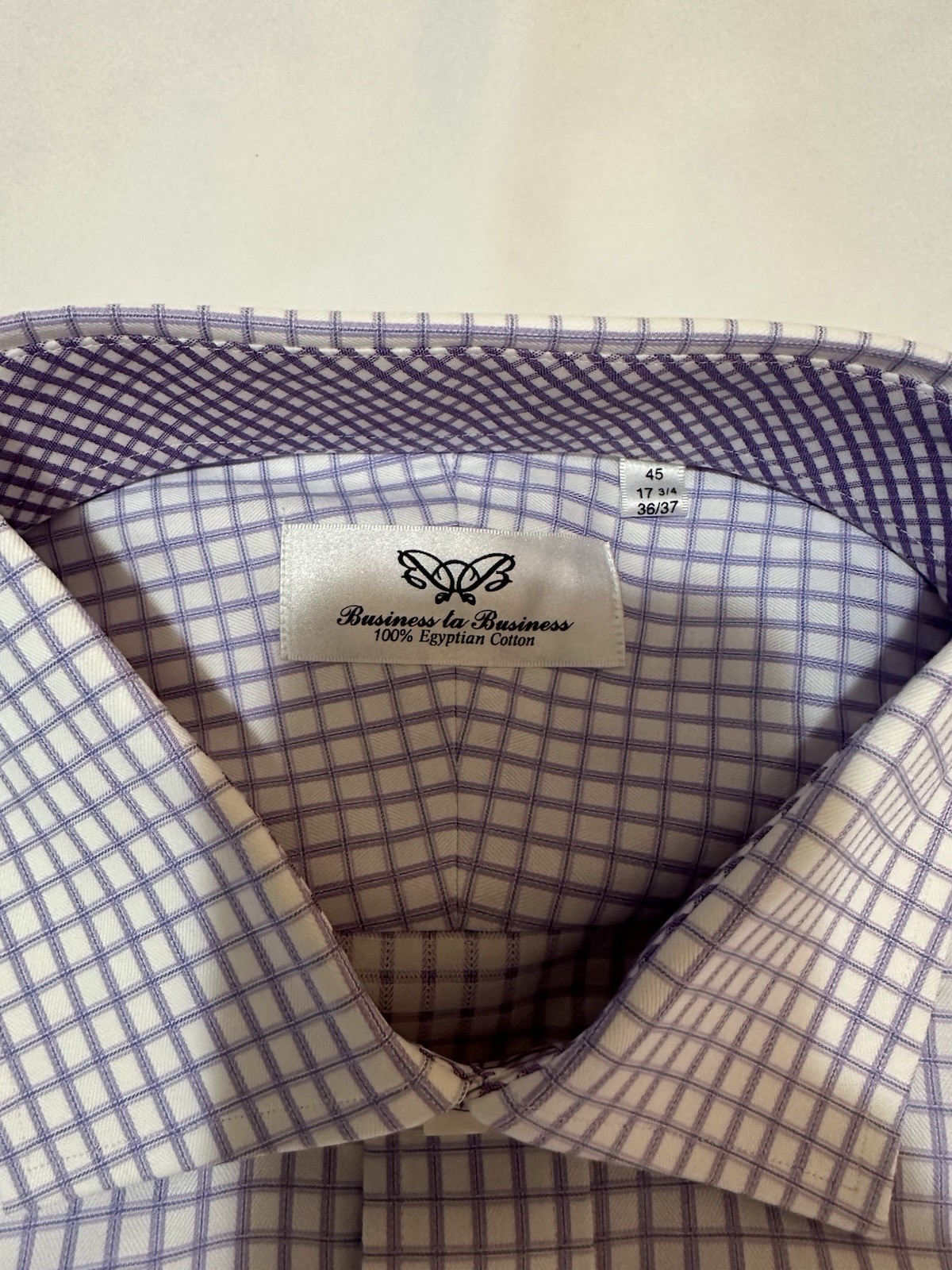 NWOTs Business to Business Men’s Purple/White Check Long Sleeve Shirt Extra XL
