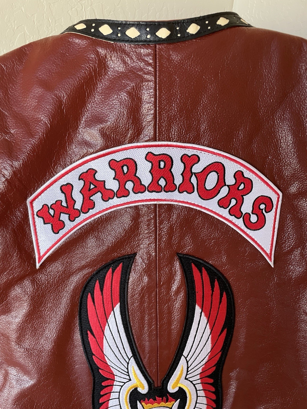 The Warriors movie Genuine Leather Vest Mezco Furies Patch Set Halloween Costume