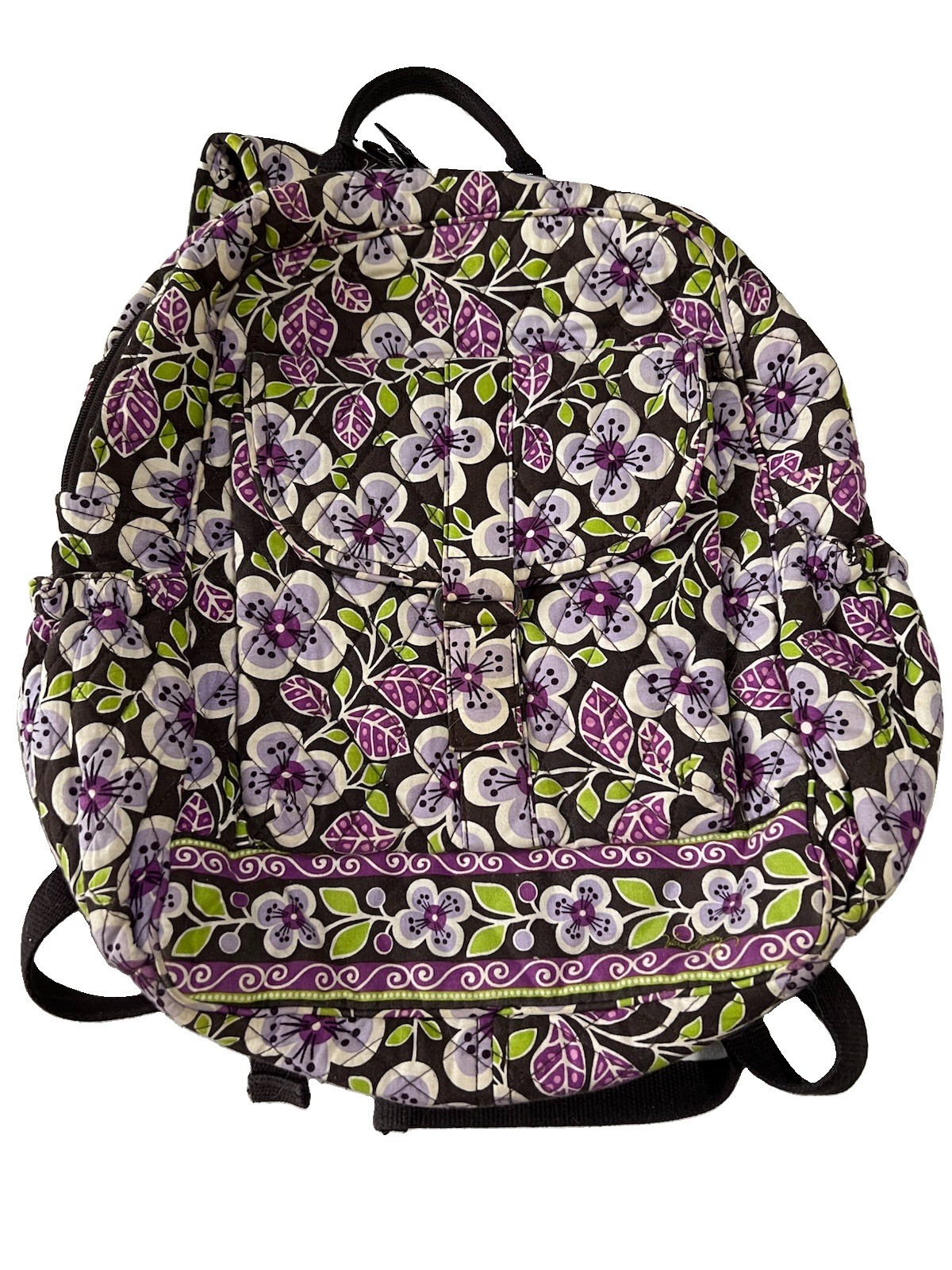 Vera Bradley Girls’ Cotton Backpack Purple Multicolor Floral