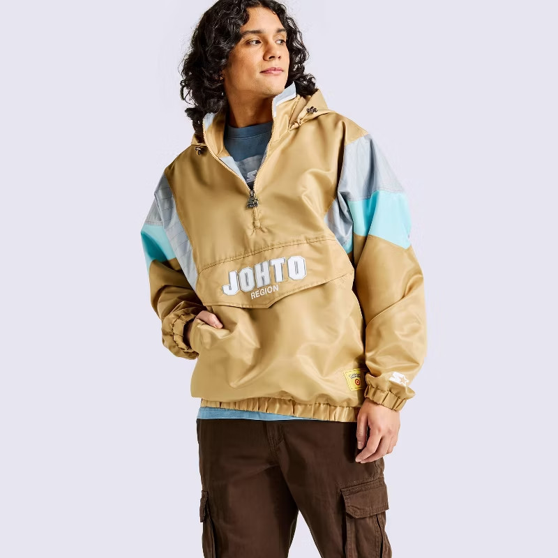 Pokemon x Target Starter Pullover Jacket Gold JOHTO Region Size XL