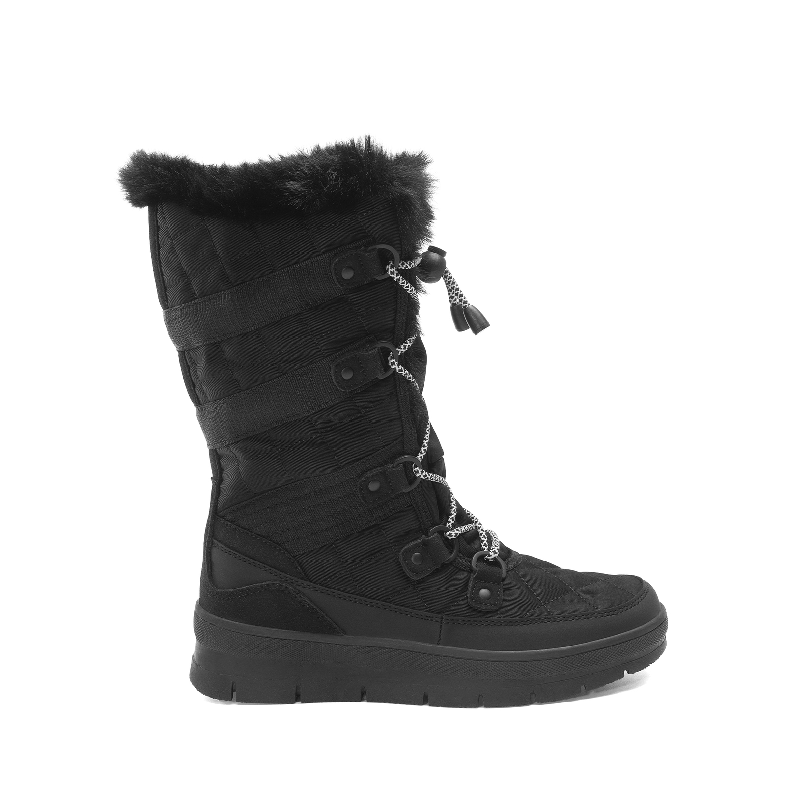 Women Snow Boots Classic Fur Lined Lace up Mid Calf Outdoor Indoor Ski Boots