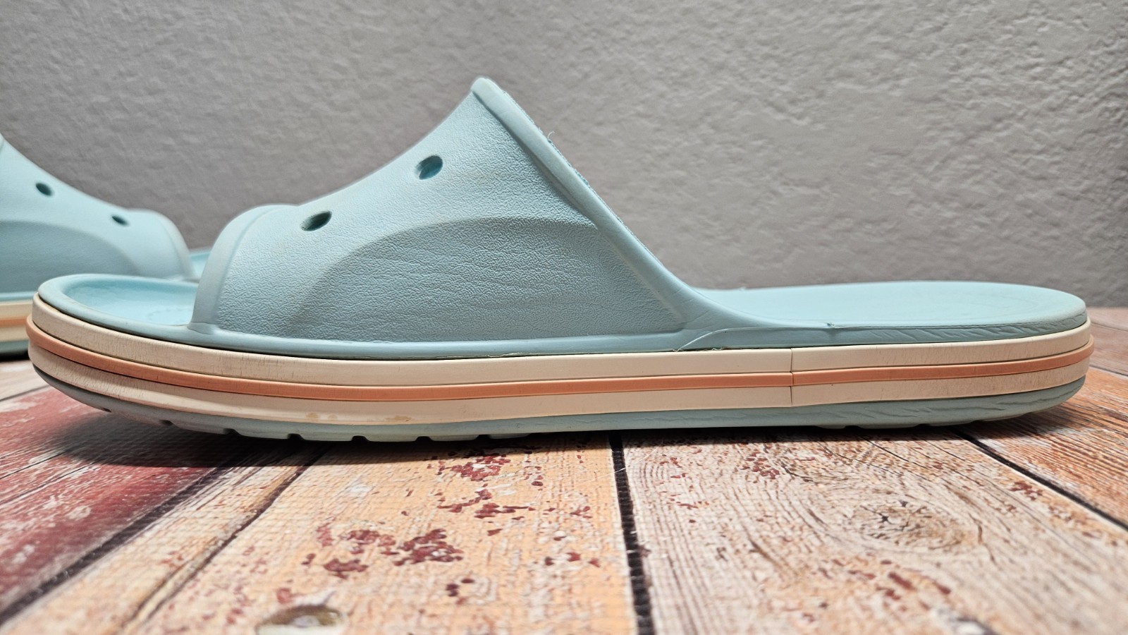 Crocs Bayaband Slide Women’s Sz 11 Mens Sz 9 Blue Slip On Iconic Comfort Sandals