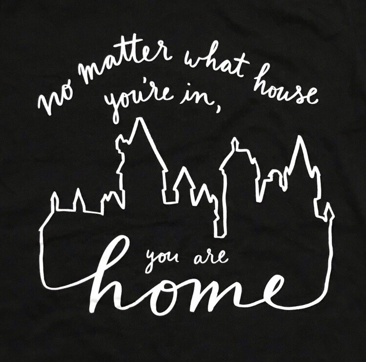 NEW Harry Potter Hogwarts Home Tee, Accio! Box Magic Delivered Halloween Small