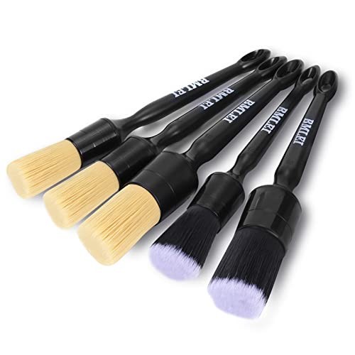 5pcs Car Detailing Brushes Set, Boars Hair Auto Car Detail Brush Kit No 1
