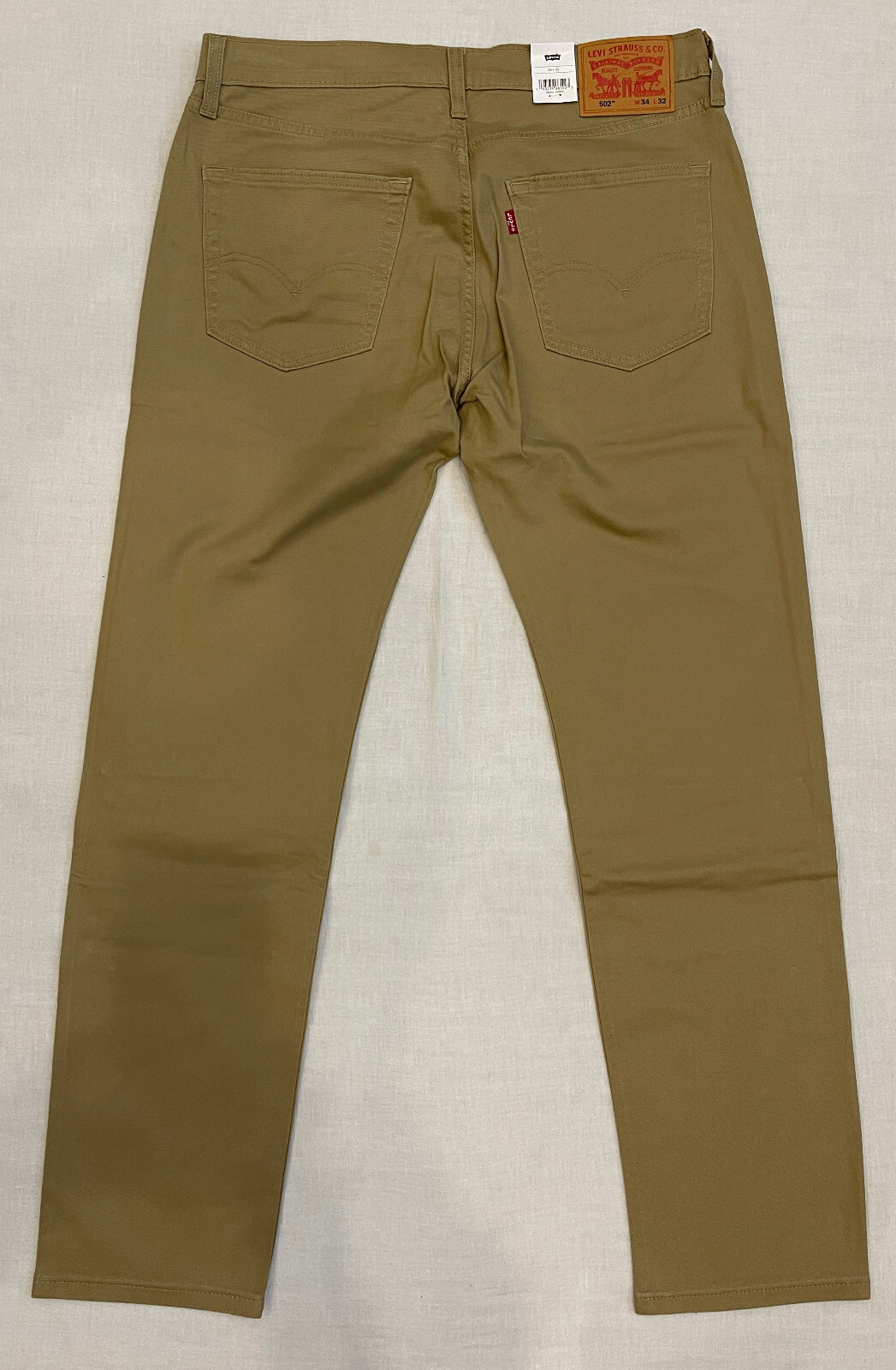 Mens Levis 502 Taper Stretch Twill Jeans 34X32 Harvest Gold All Seasons Tech