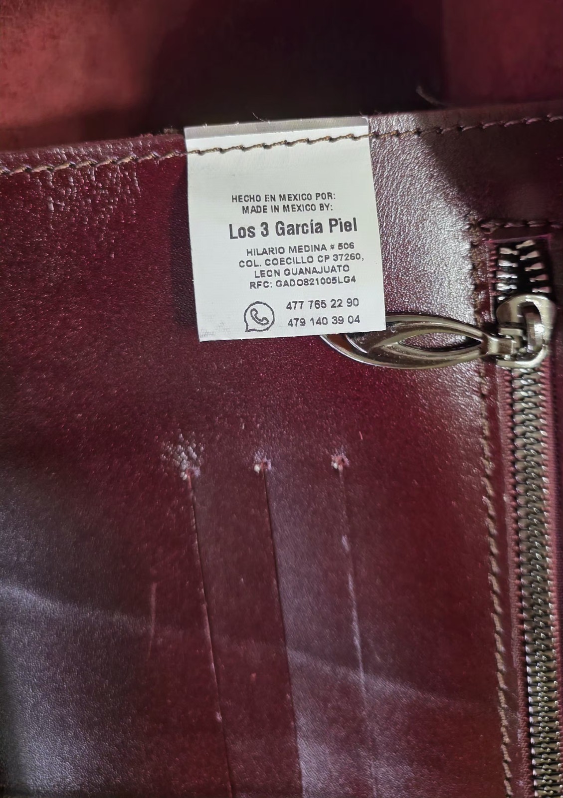 Handmade Mexican Genuine Artisan Leather Burgundy Tote Shoulder Bag