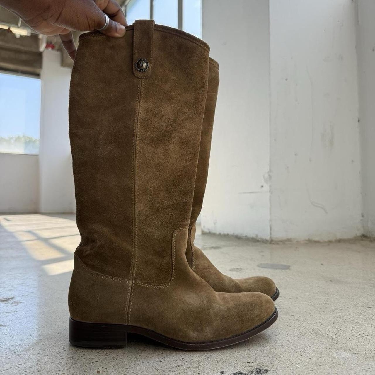 Frye Melissa Button Knee High Boots Size 7.5 Suede