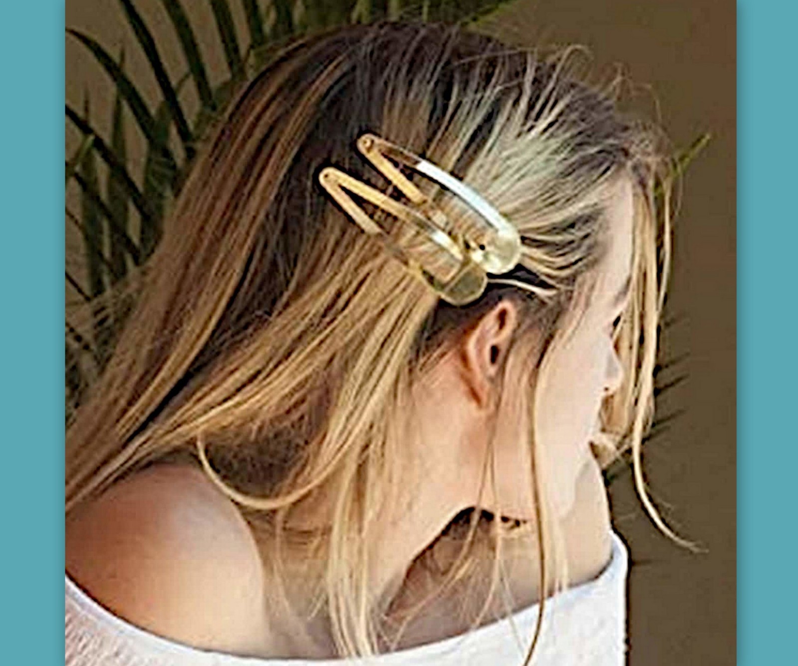 2 Extra Large 4″ Metal Snap Hair Clips pair Minimalist side Barrettes for Women