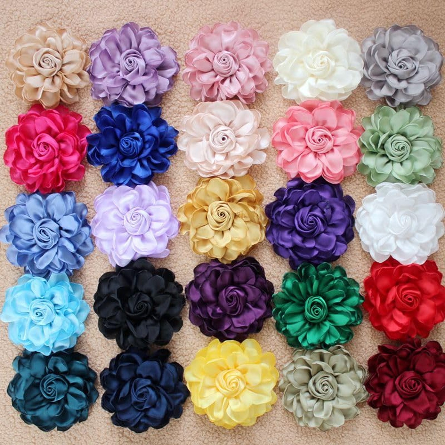 Extra Large Satin Fabric Flower Brooch for Women Elegant Rose Camellia Floral…