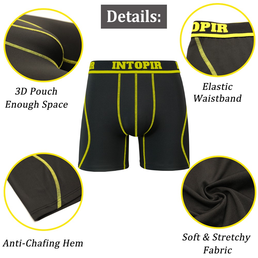 5PCS Anti-Chafing Mens Boxer Briefs Shorts Long Legs Underpants Trunks Underwear