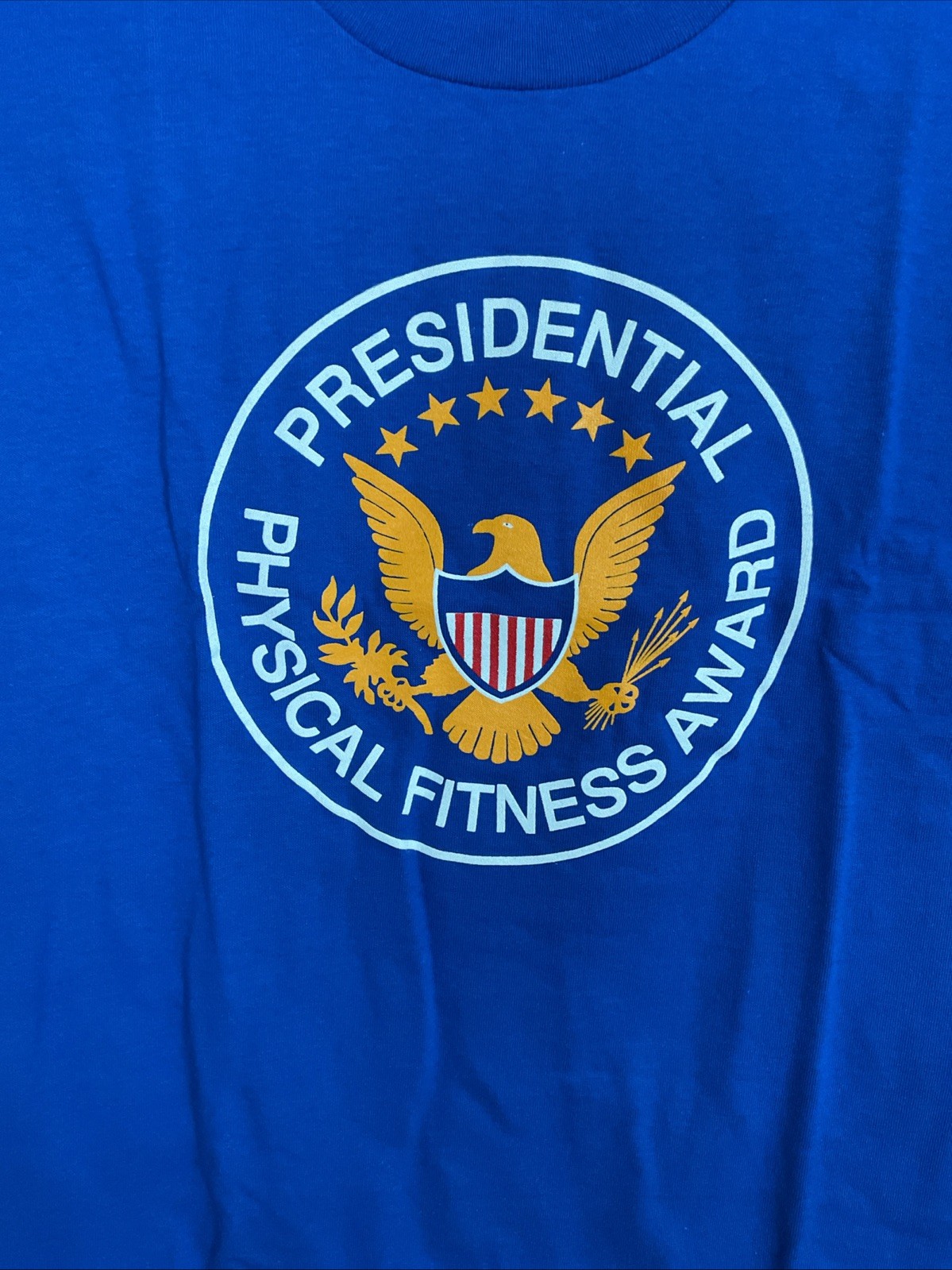 Presidential Physical Fitness Tshirt Blue Sz Large Delta Cotton Chest 44×30” New