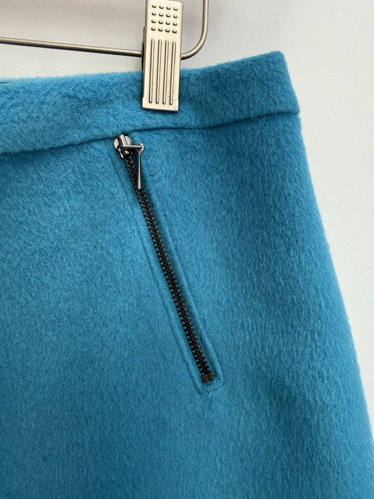 M&S Collection Wool Blend Mini Skirt Turquoise Fully Lined Zip Detail – UK 16
