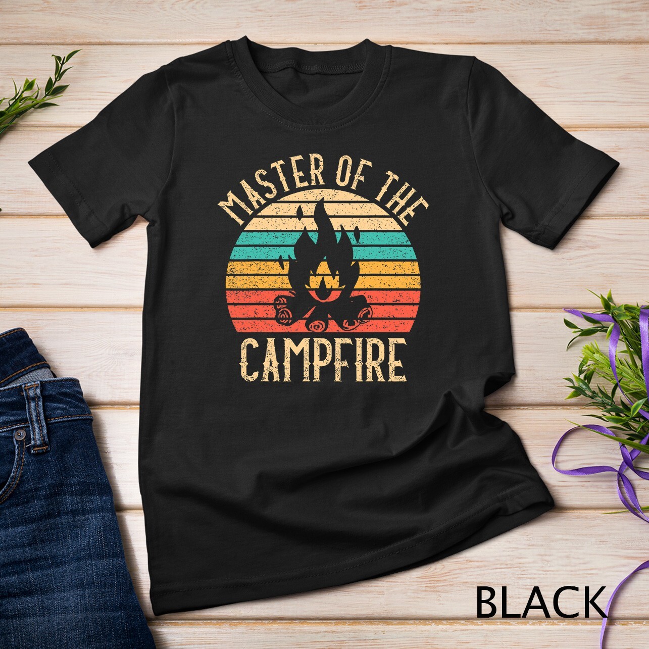 Master Of The Campfire Vintage Sun Backpacker Camping T-Shirt Unisex T-shirt
