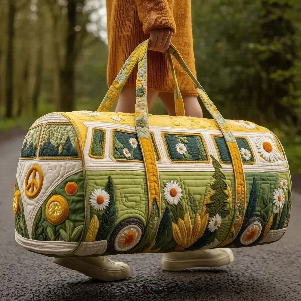Adjustable Strap Quilted Duffle Bag Large Capacity 3D Quilting Craft Travel