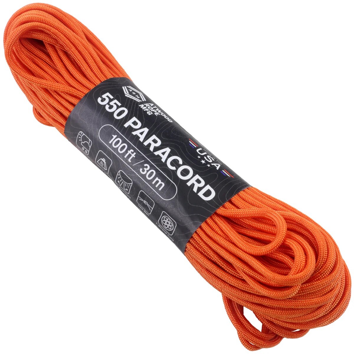 Pair of Shoelaces 550 Paracord 4mm Type III 7Strand ATWOOD USA 40+ colours