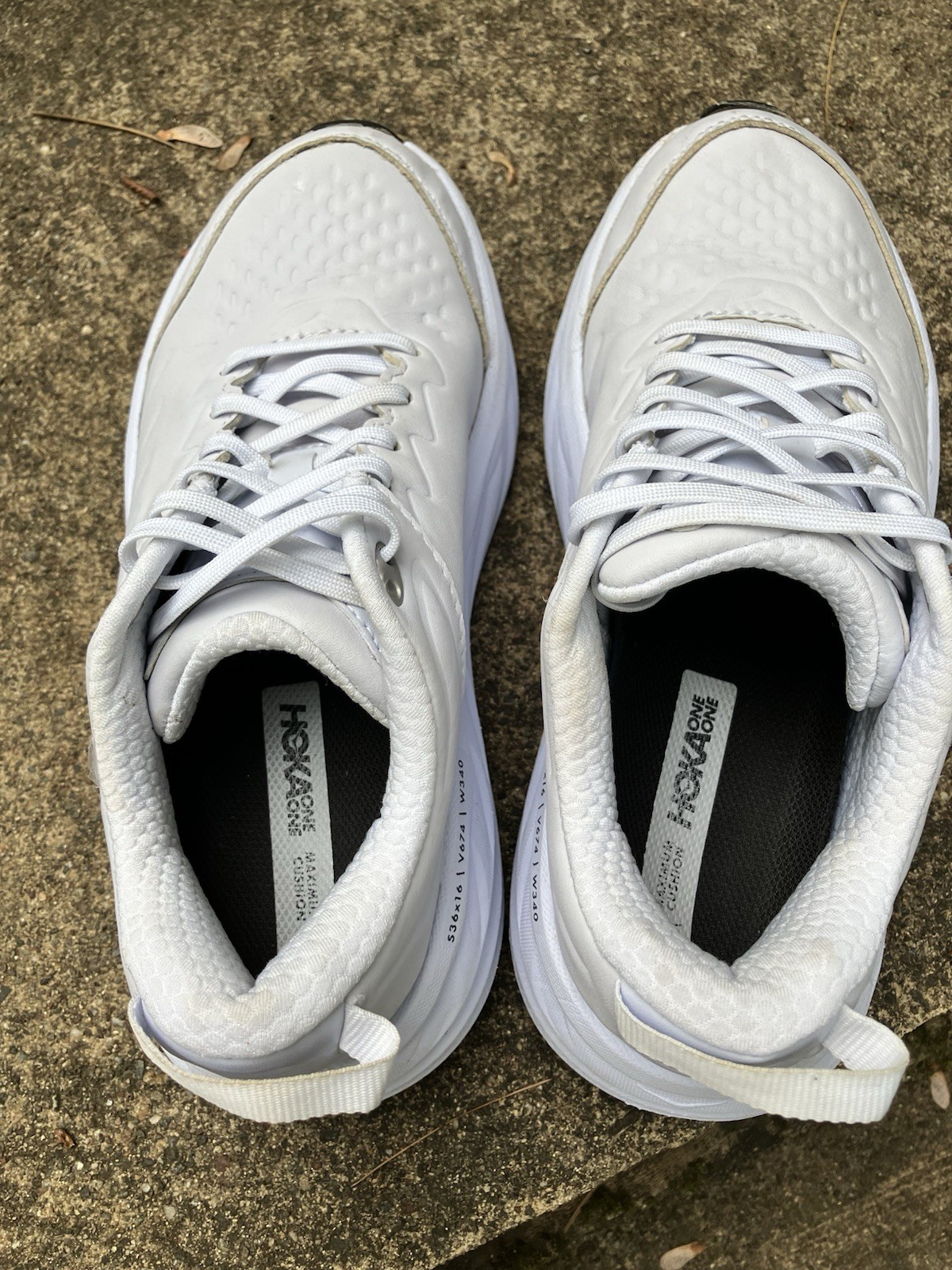 Hoka One One Bondi SR White Women’s 8 Leather Athletic Sneakers Slip Resistant