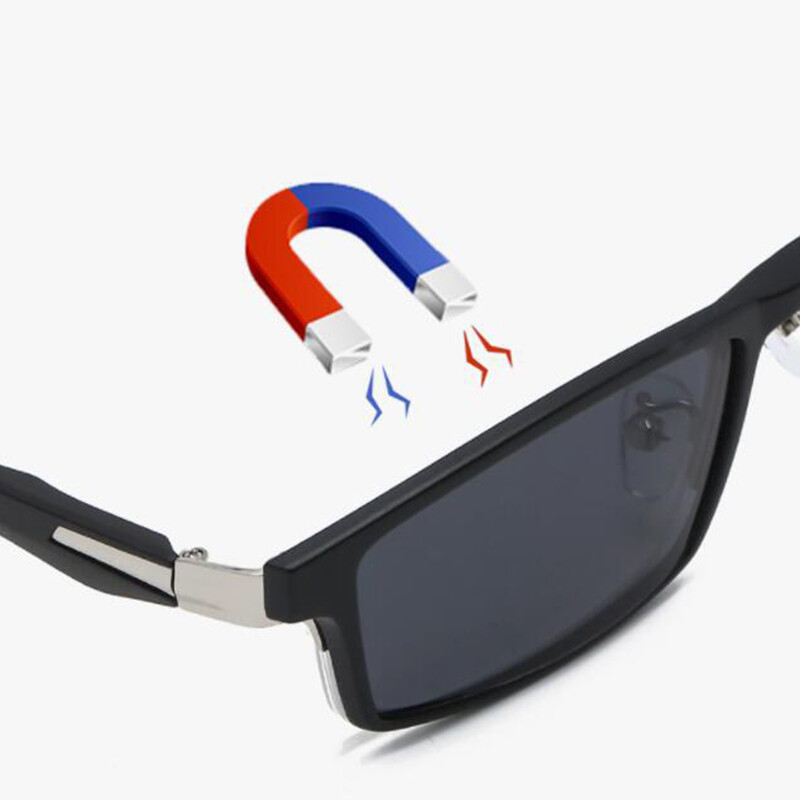 5pcs Clip-on Sunglasses Metal Eyeglass Frame Men Magnetic Polarized Glasses