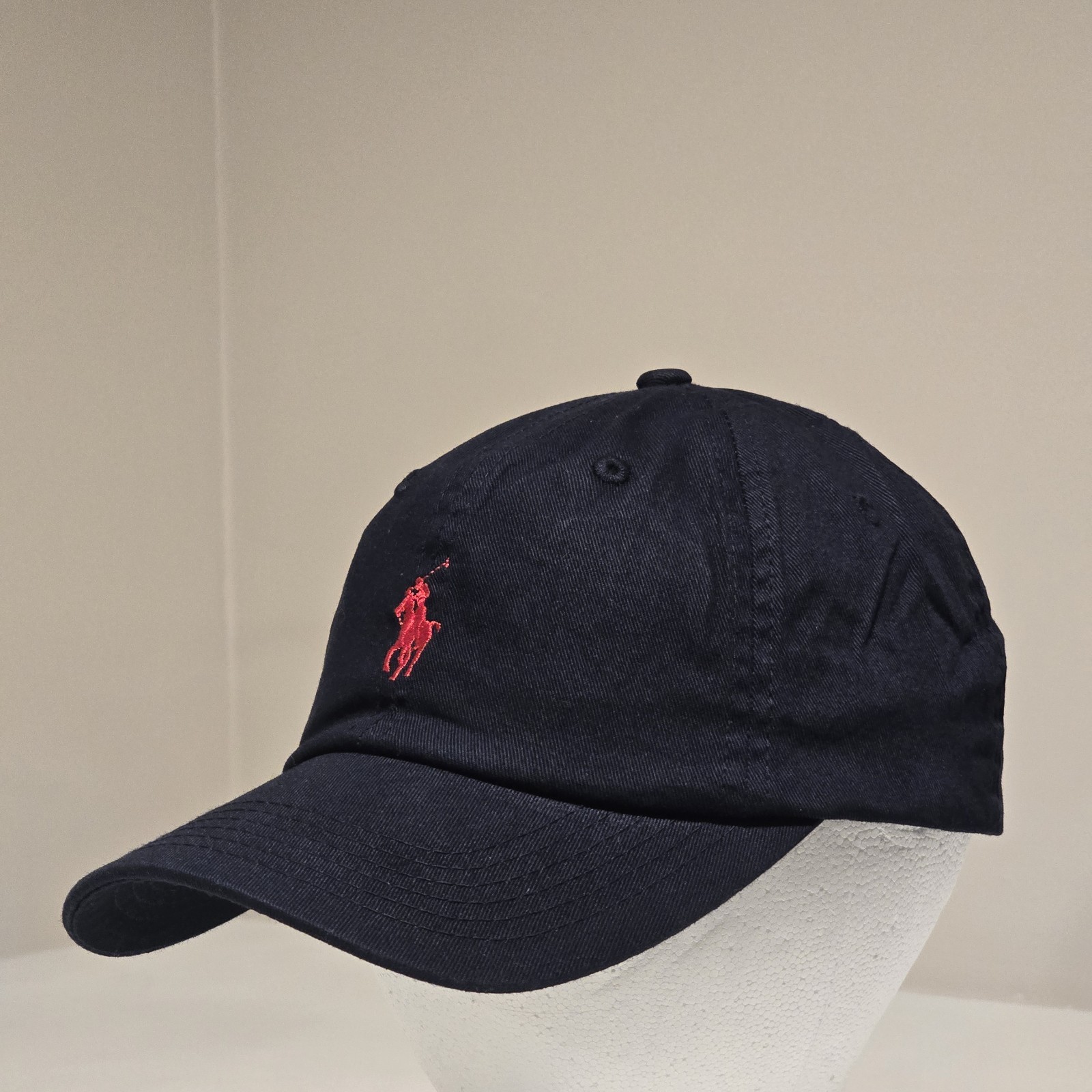 Polo Ralph Lauren Men’s One Size Cotton Chino Adjustable Ball Cap Black Red