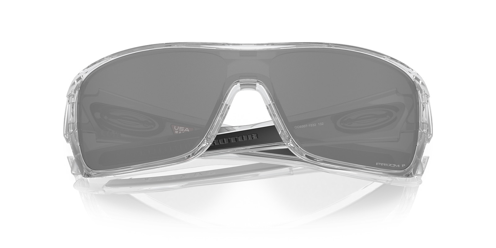 Oakley Turbine Rotor Polished Clear/Prizm Black Polarized Sunglasses OO9307-1632