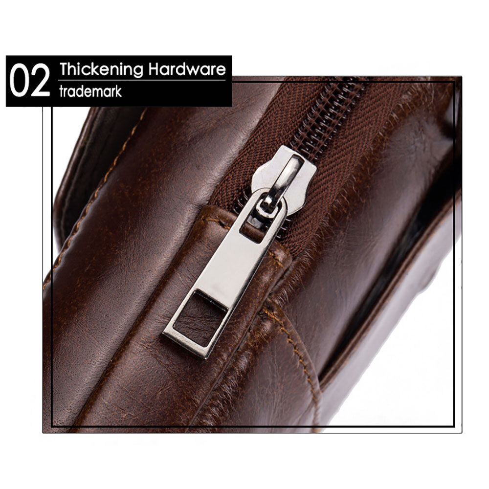 Retro cowhide leather men’s single shoulder crossbody bag cell phone waist bag