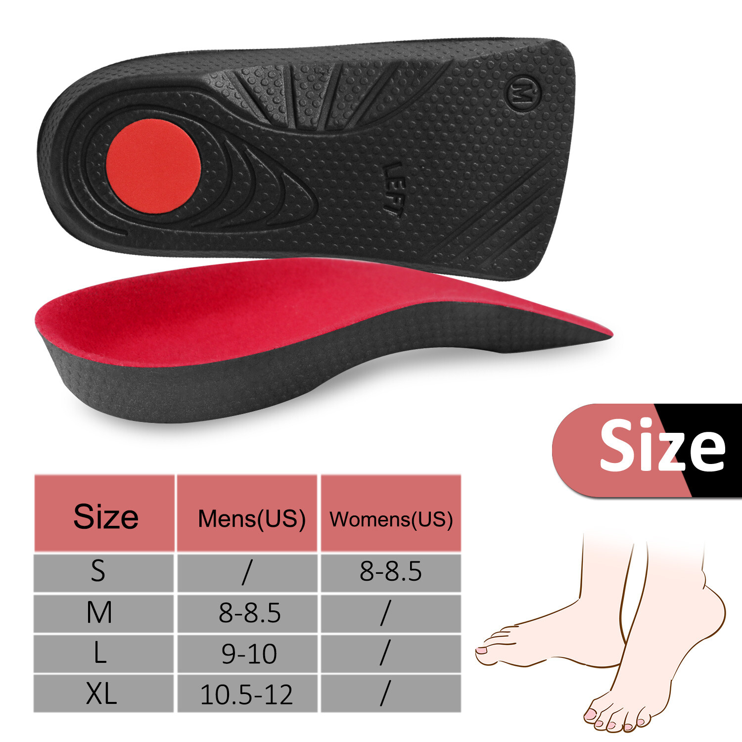 Plantar Fasciitis Arch Support Insoles Shoe Inserts Orthotic Flat Feet Foot Pain