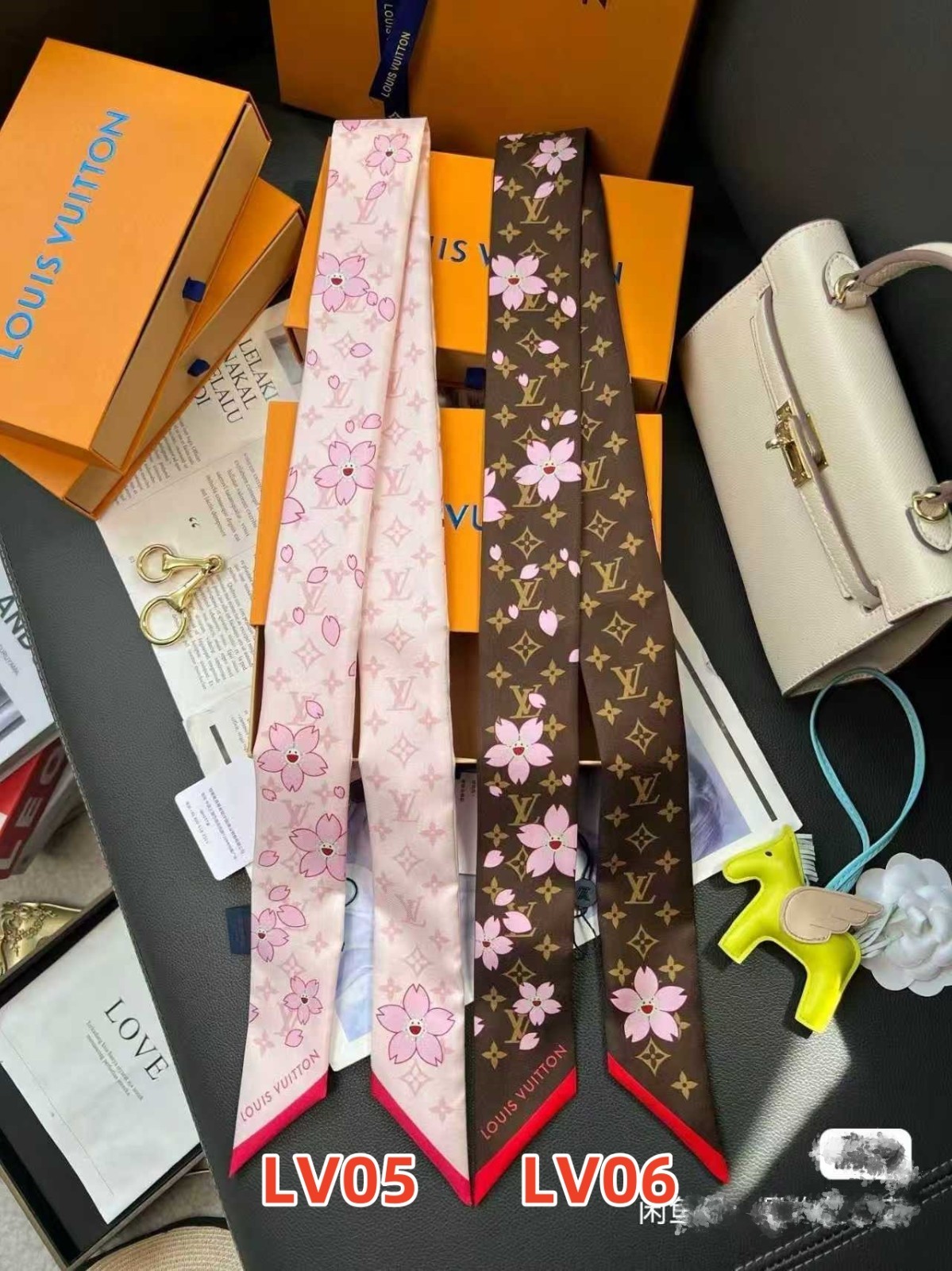 Scarf Ribbon Bag Handle Wrap Silk-Like Twill Satin Neck Hair Accessories