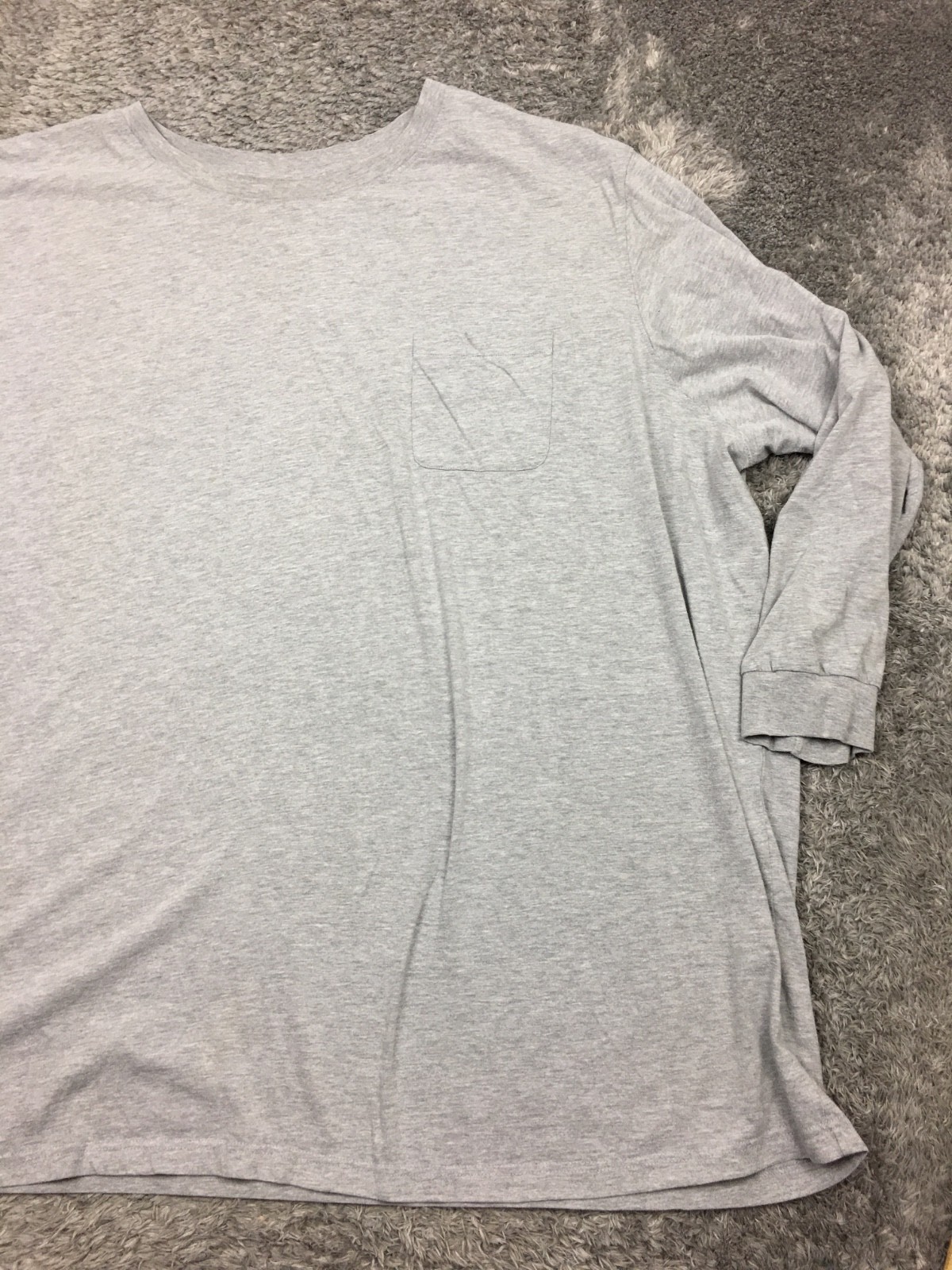 King Size Shirt Mens Size 7XL Big Gray Long Sleeve Cotton