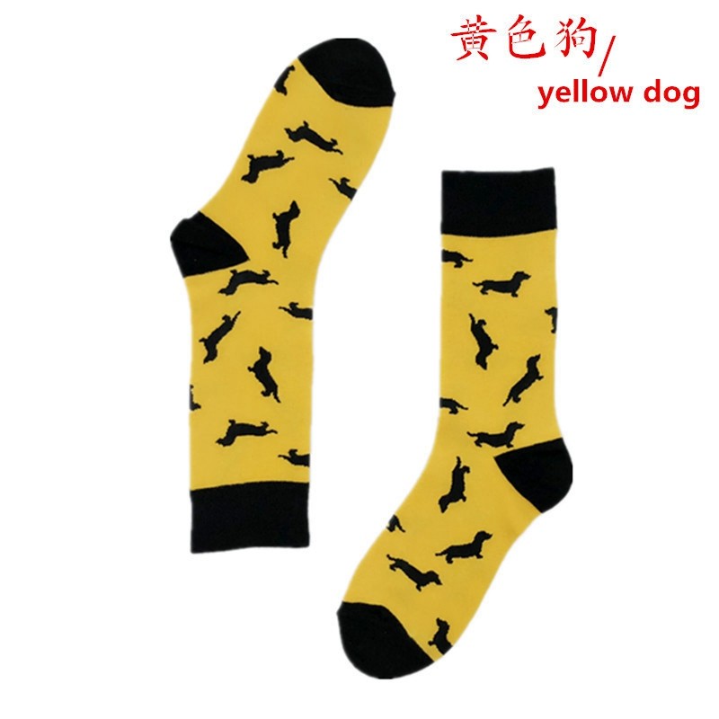 200N couple long tube socks Jacquard creative pattern Harajuku flower cotton