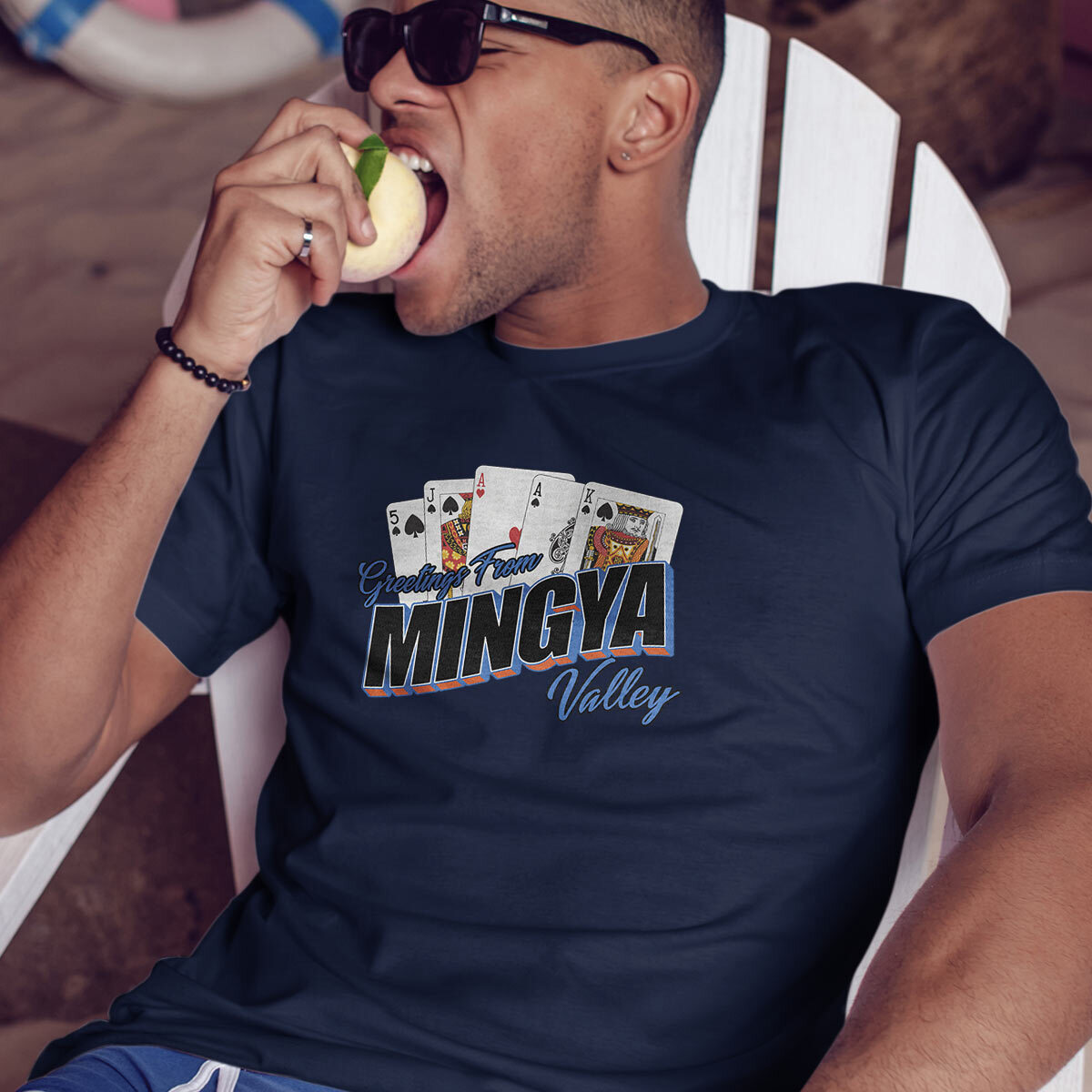 Mingya Valley T-Shirt, Adult Unisex Navy Blue, 100% Cotton, S – XXL