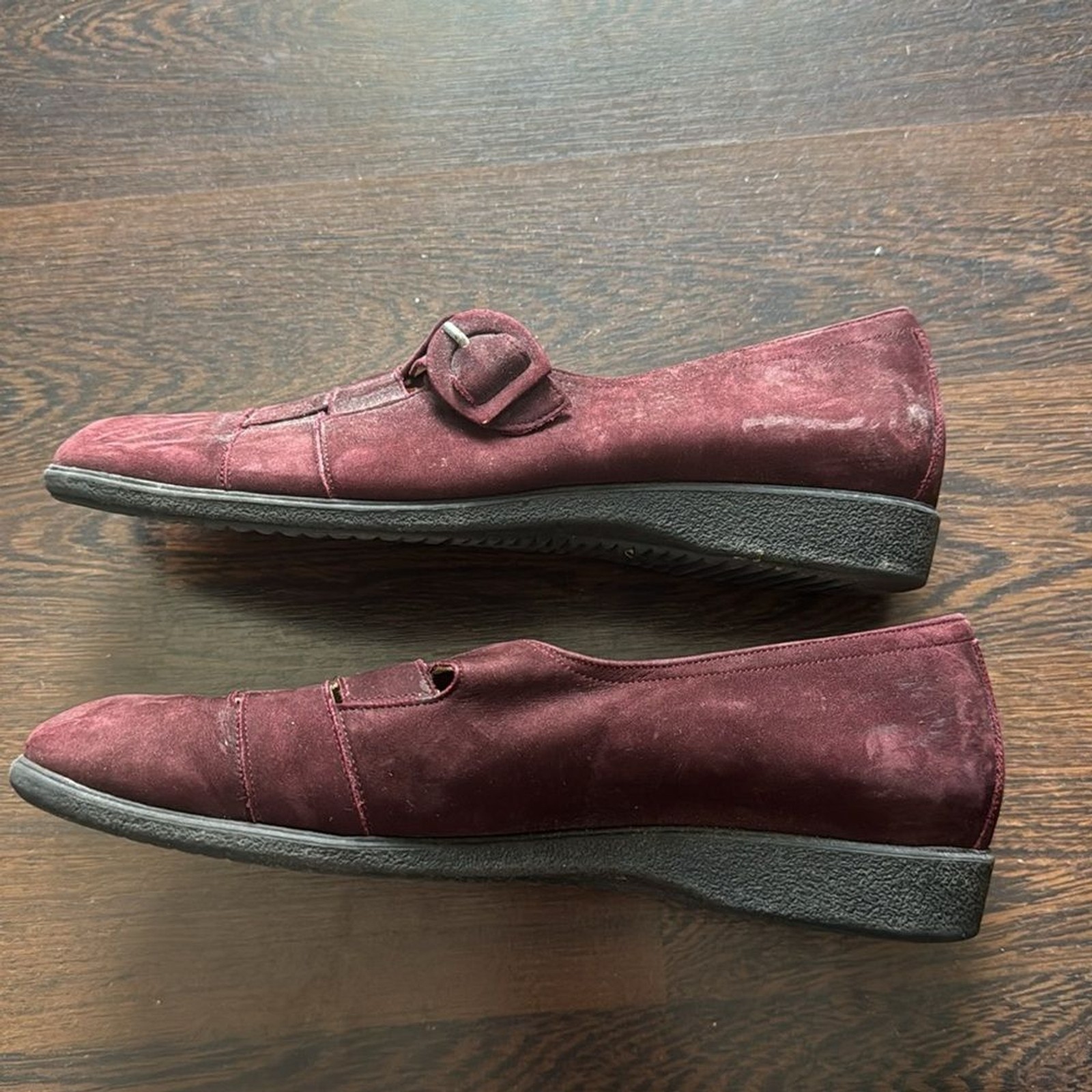 Fits By Theresia Suede Mary Jane’s Maroon 6.5