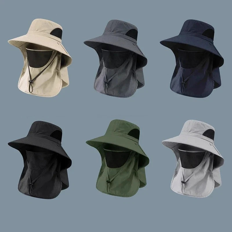 Wide Brim Sun Hat UV Protection Bucket Cap For Hiking Camping Fishing Safari Men