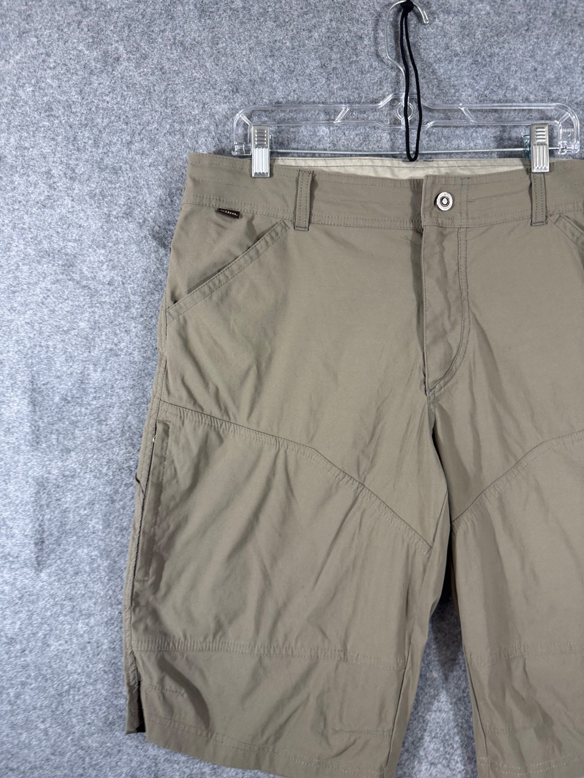 Kuhl Hiking Camping Shorts Mens 36 Khaki Beige Stretch Outdoor Utility Pockets