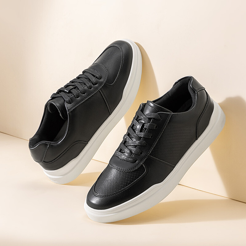 US Men PU Leather Casual Shoes City Walking Shoes Breathable Fashion Sneakers
