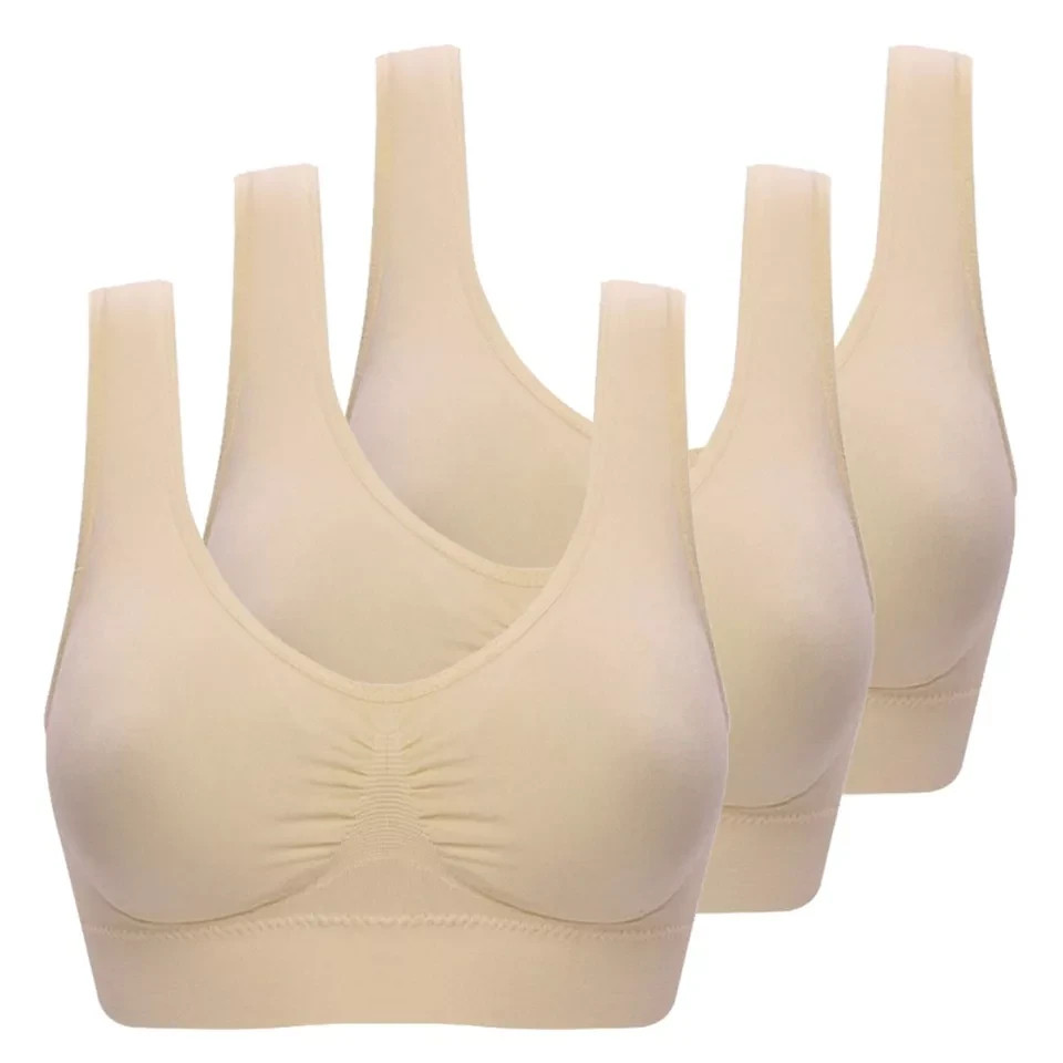 3Pack Wireless Underwear Sports Bras For Women Yoga Sleep Bra Seamless Bralette