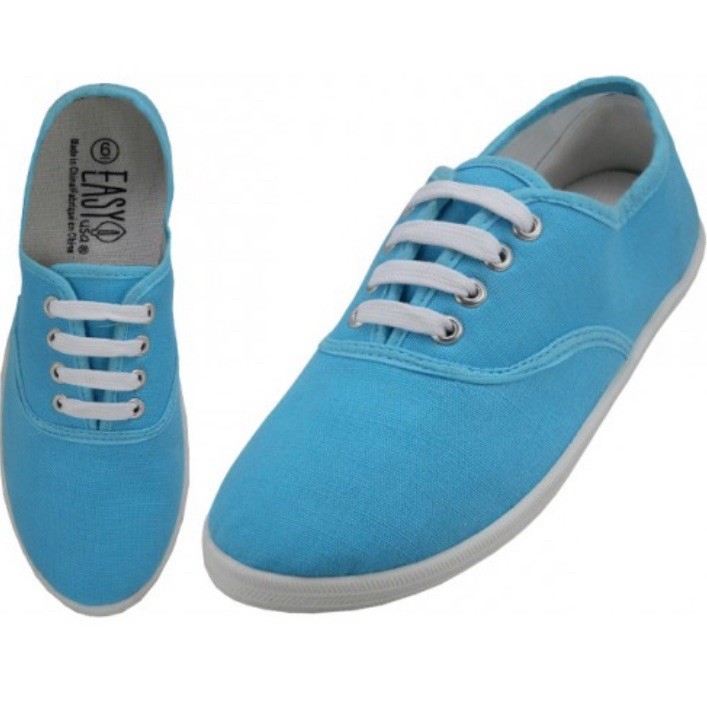 Womens Classic Plimsoll Sneaker Lace Up Fashion Canvas Shoes, Colors, Sizes 6-11