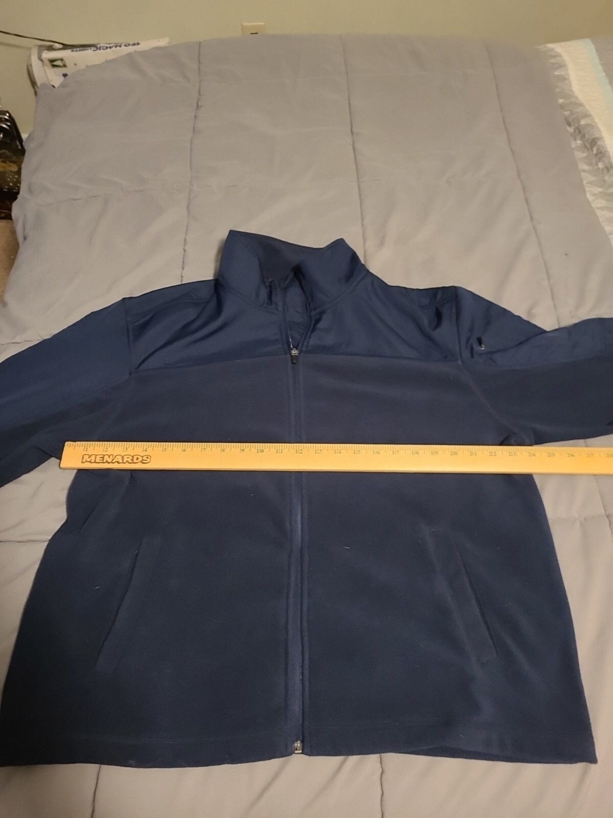 Starter Fleece Jacket Mens XL Blue Full Zip Stand Up Neck Insulated Pockets A38