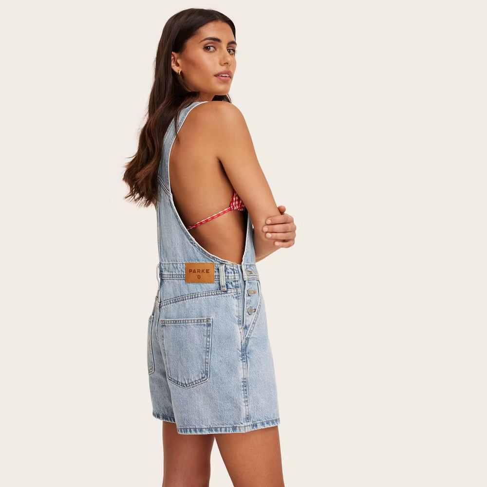 Women Denim Shortalls – Parke Light Wash S