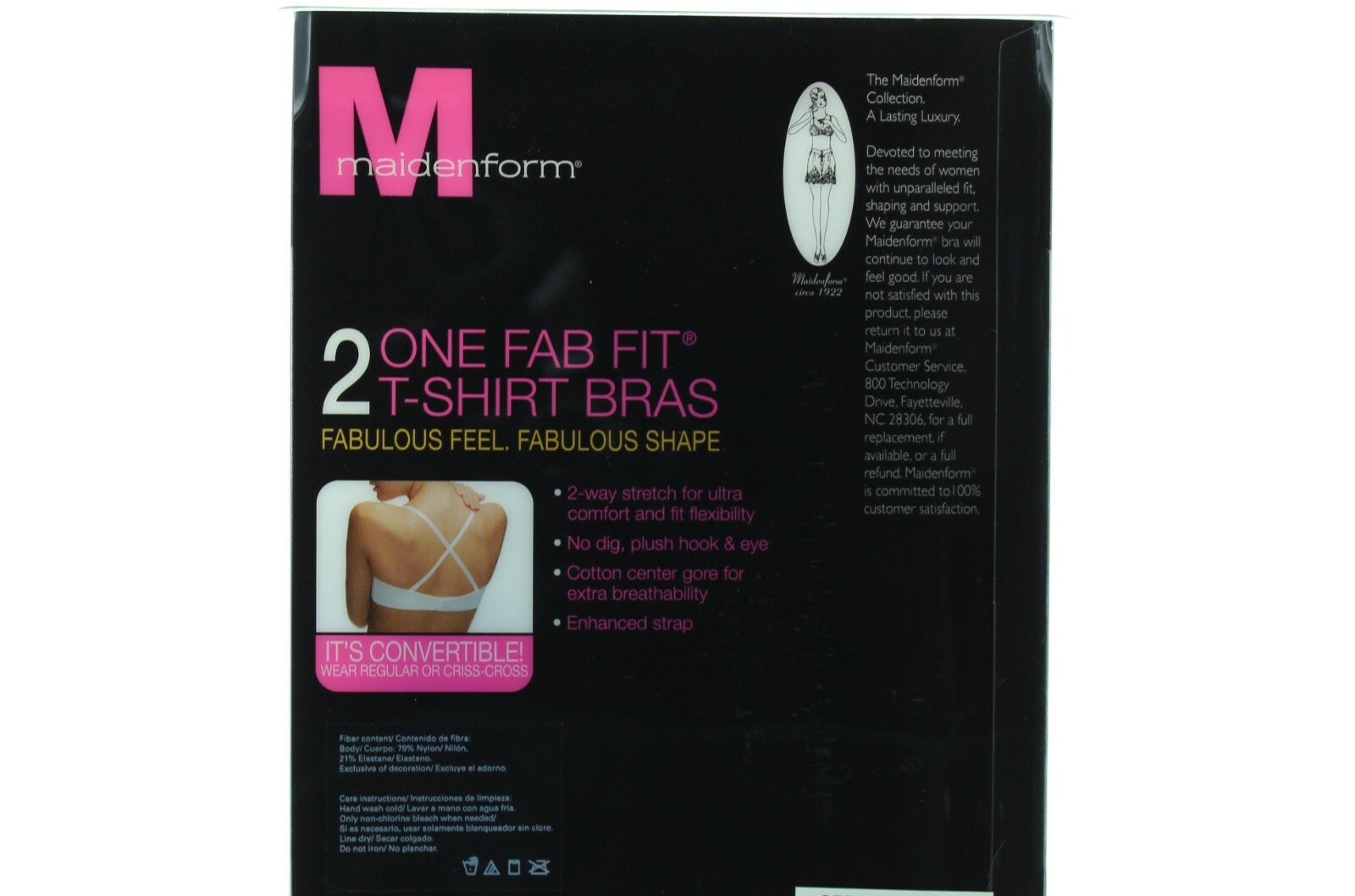 Maidenform T-Shirt Bra Fab Fit Convertible Women’s Multi Way Bra, 2 Pack Combo