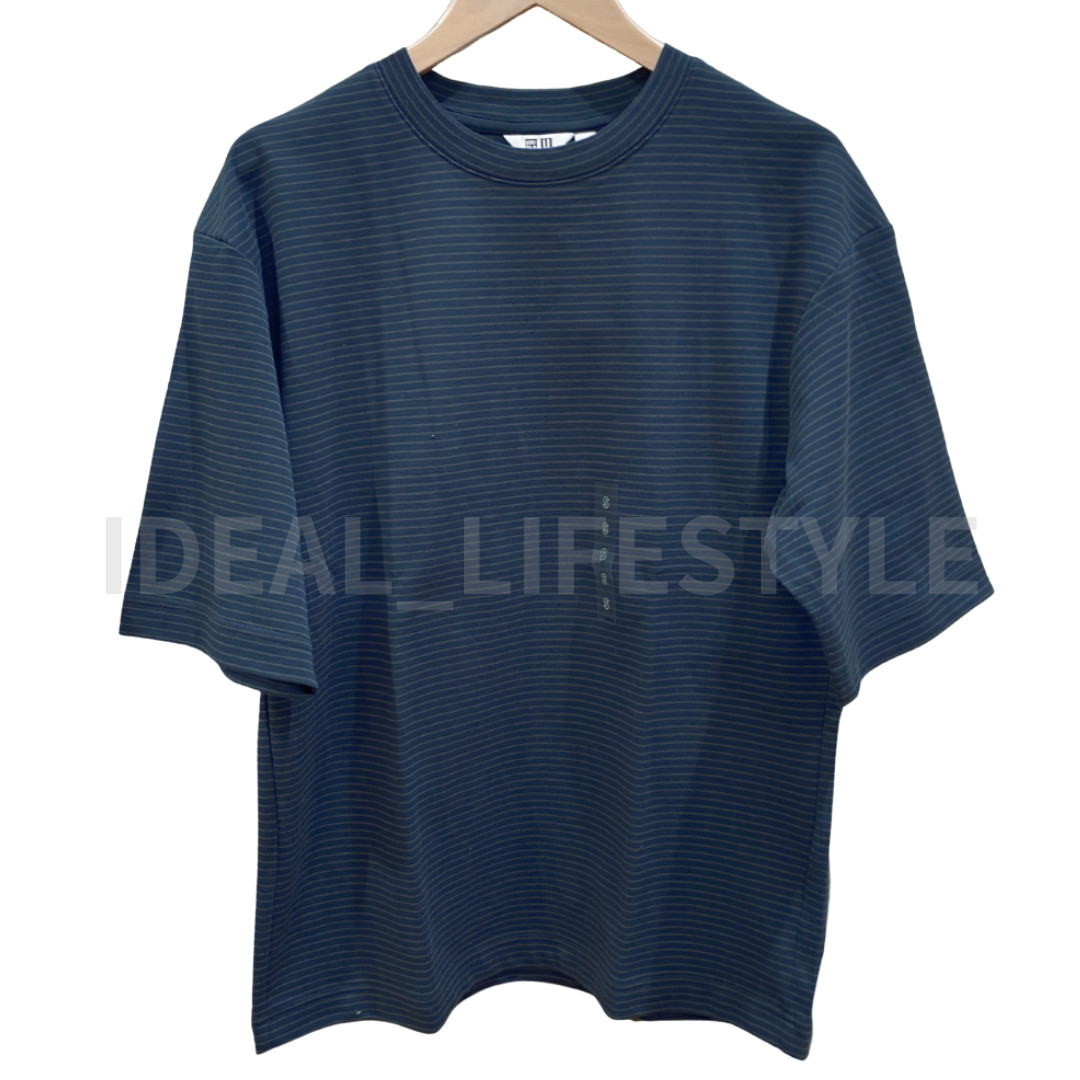 UNIQLO U AIRism Cotton Oversized Striped T-Shirt S-4XL Half-Sleeve 484508 NWT