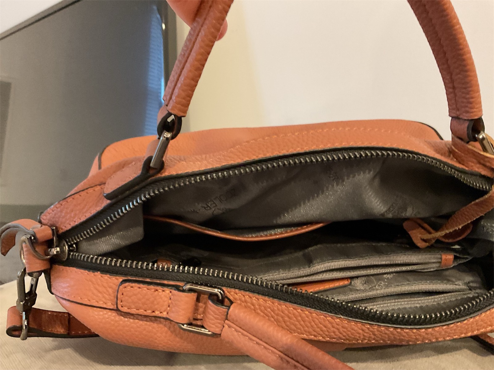 ZOOLER Boston Genuine leather Soft touch crossbody Bag 11.7″*4.8″* 8.5″ in(L*W*H
