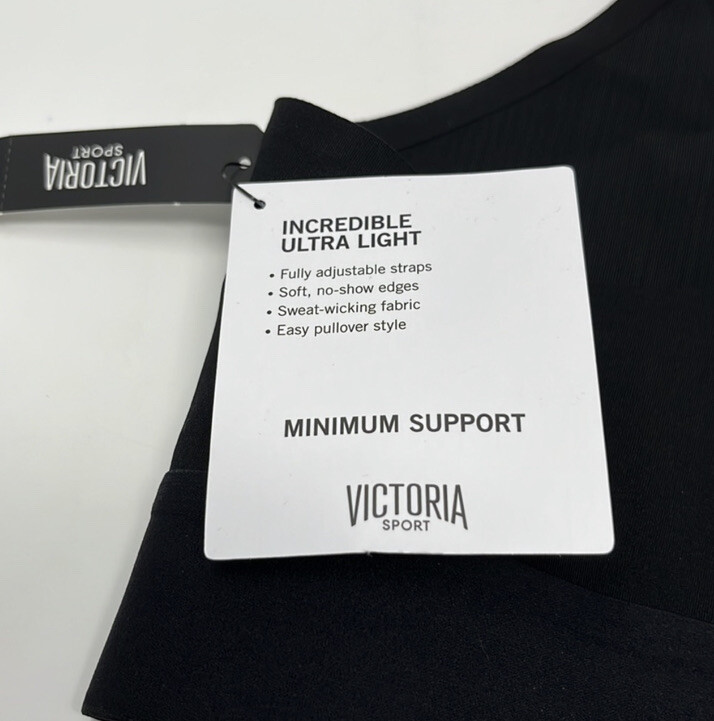 Victoria’s Secret: Victoria Sport Black Sports Bra Minimum Support Ultra Light L