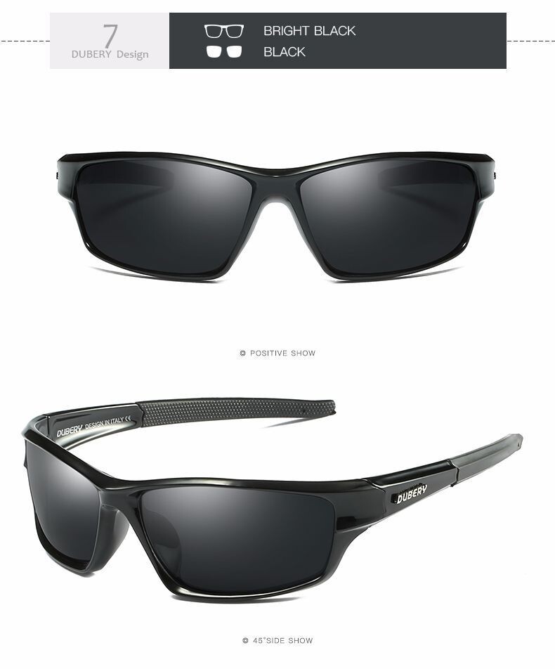DUBERY Polarized Night Vision Sunglasses Men Wome Sports Driving Glasses Outdoor