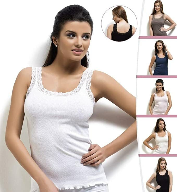 Wome’s Tank Top Camisole with Lovely Lace Trim Style Soft Sexy Sport Yoga
