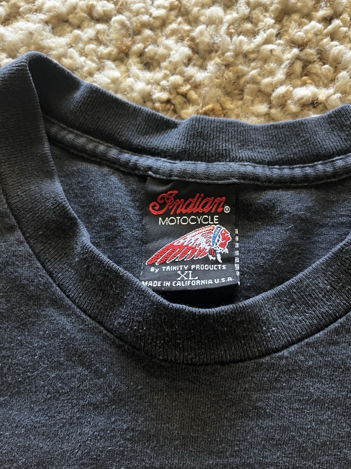 90s Indian Motorcycle Mens Black Patriotic Eagle Tee XL